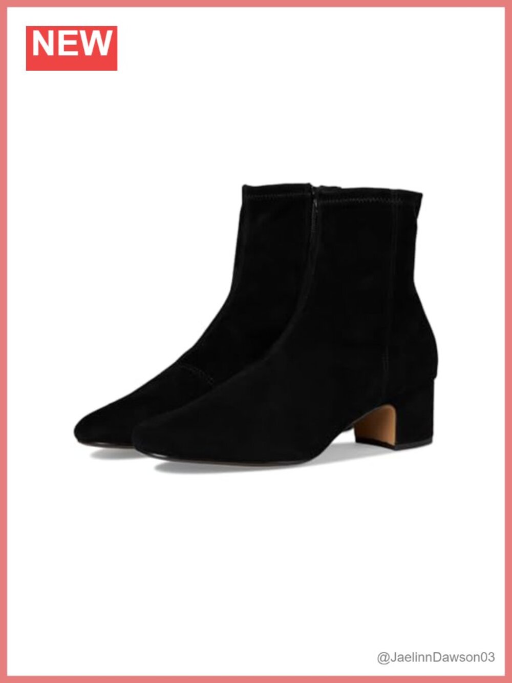 Starling 50 Suede Ankle Bootie Block Heel Zip Round Toe